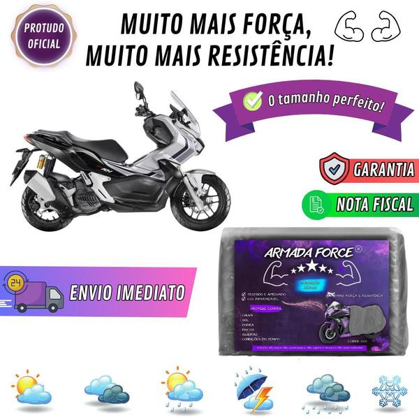 Imagem de Capa Pra Moto Honda ADV 150 Sem Forro 100% Impermeável Armada Force Protege Sol Chuva Poeira Sem Forro Proteção Anti-UV