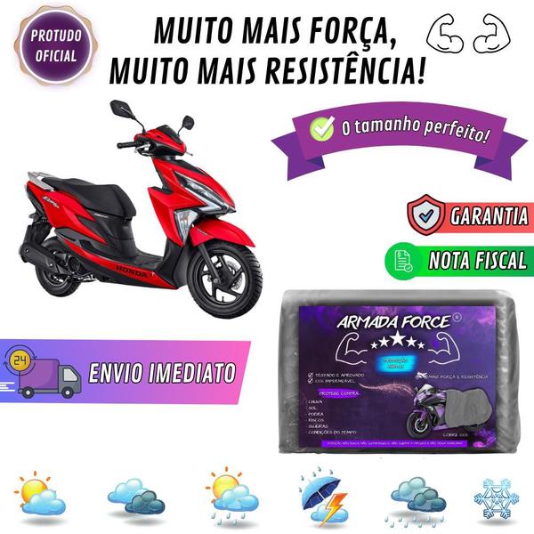 Imagem de Capa Pra Moto HONDA ELITE 125 Sem Forro 100% Impermeável Armada Force Protege Sol Chuva Poeira Sem Forro Proteção Anti-UV