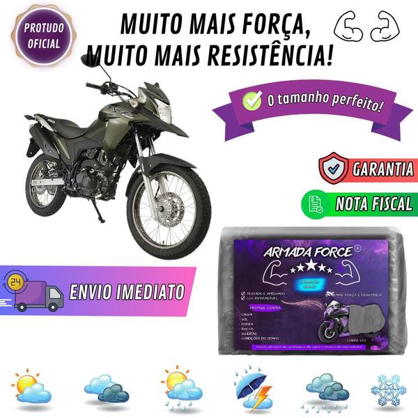 Imagem de Capa Pra Moto HONDA XRE 190 Sem Forro 100% Impermeável Armada Force Protege Sol Chuva Poeira Sem Forro Proteção Anti-UV