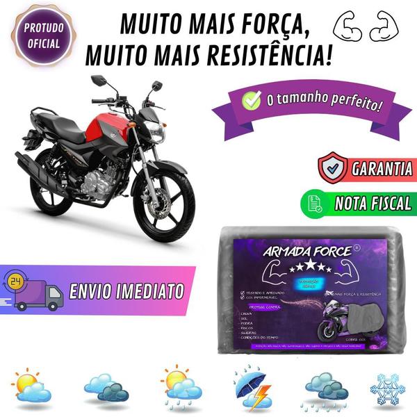 Imagem de Capa Pra Moto YAMAHA FACTOR 125i Sem Forro 100% Impermeável Armada Force Protege Sol Chuva Poeira Sem Forro Proteção Anti-UV