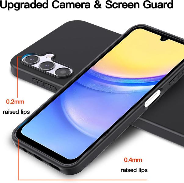 Imagem de Capa Preta Silicone Veludo Para Galaxy A15 6.5 + Pelicula 3d