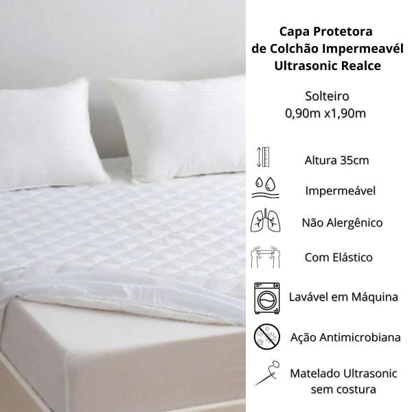 Imagem de Capa Protetor Colchão Solteiro Impermeável Ultrasoni Premium