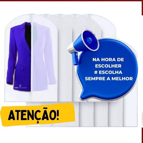 Imagem de Capa protetor terno jaqueta blazer transparente c zíper 3 un