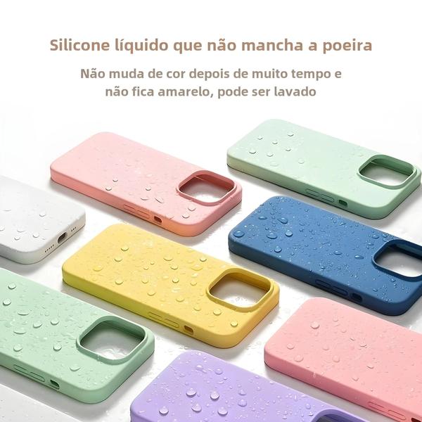 Imagem de Capa Protetora de Silicone Líquido para iPhone 15/14/13/12/11 - À Prova d'Água