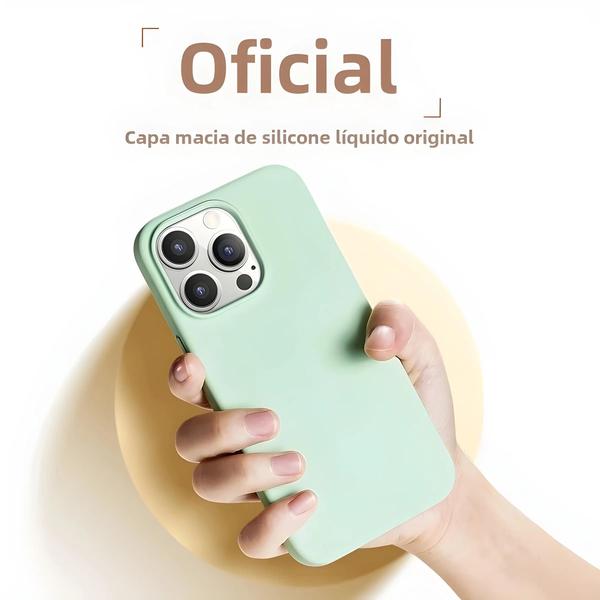 Imagem de Capa Protetora de Silicone Líquido para iPhone 15/14/13/12/11 - À Prova d'Água