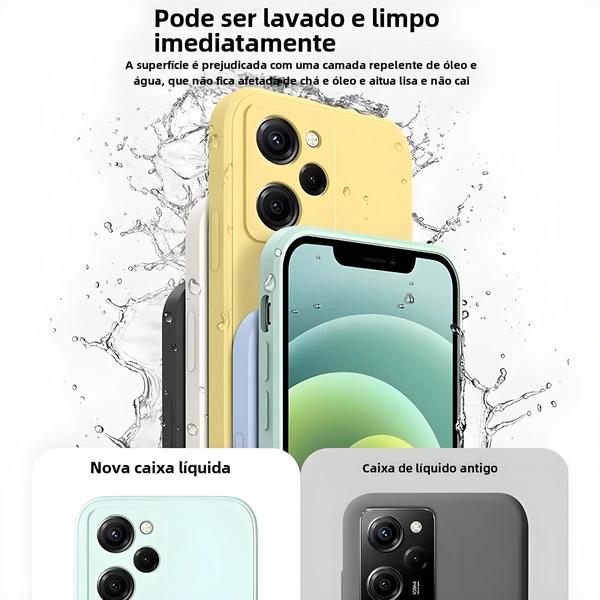 Imagem de Capa Protetora de Silicone Líquido para Xiaomi POCO F5, F4 GT, M3, M4, X3 e X4 Pro NFC