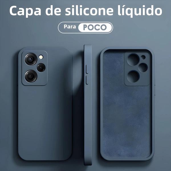 Imagem de Capa Protetora de Silicone Líquido para Xiaomi POCO F5, F4 GT, M3, M4, X3 e X4 Pro NFC