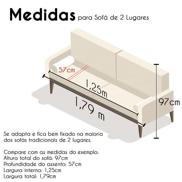 Imagem de Capa Protetora De Sofá Microfibra Com Babado 2 Lugares Dalia - Azul