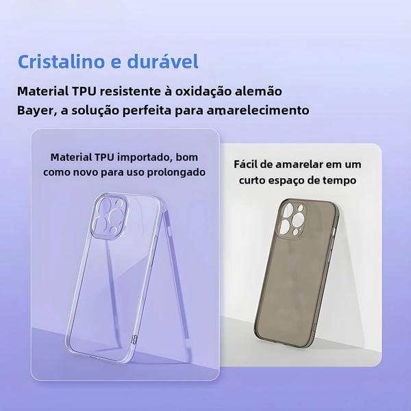 Imagem de Capa Protetora Transparente de TPU para iPhone 15/14/13/12/11 - Ultrafina e Macia