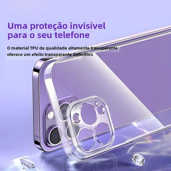 Imagem de Capa Protetora Transparente de TPU para iPhone 15/14/13/12/11 - Ultrafina e Macia