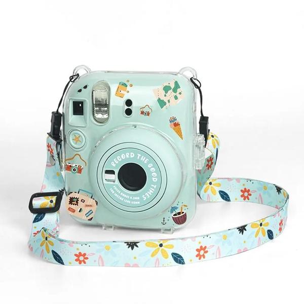Capa Protetora Transparente para Câmera Fujifilm Instax Mini 12 com Alça de Ombro Imagem de Capa Protetora Transparente para Câmera Fujifilm Instax Mini 12 com Alça de Ombro