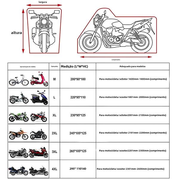 Capa Protetora UV e à Prova d'Água para Motocicleta e Scooter Imagem de Capa Protetora UV e à Prova d'Água para Motocicleta e Scooter