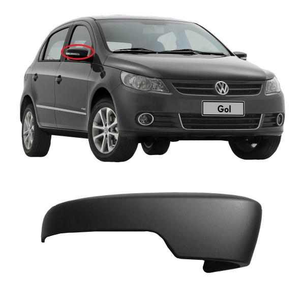 Imagem de Capa Retrovisor Direito Vw Gol G5 2009 A 2012 Preto Fosco