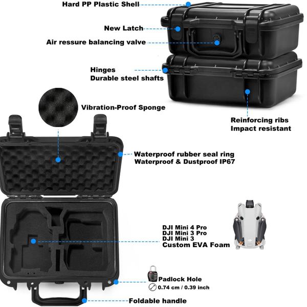 Imagem de Capa Rígida Impermeável Lekufee para DJI Mini 4 Pro