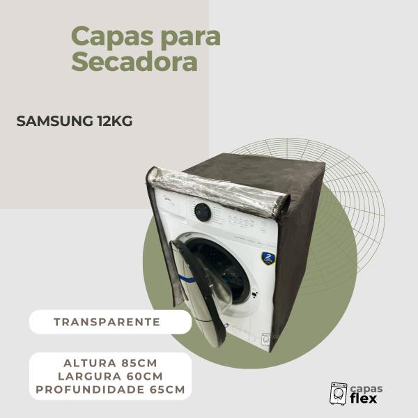 Capa secadora samsung 12kg transparente flex - Capas Flex Imagem de Capa secadora samsung 12kg transparente flex