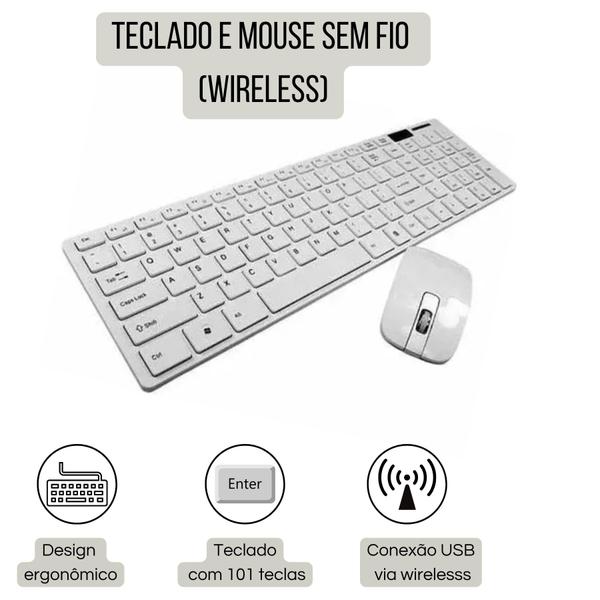 Imagem de Capa Silicone Elegante: Kit Teclado e Mouse Sem Fio Confortável