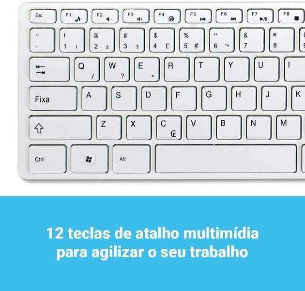 Imagem de Capa Silicone Inclusa: Kit Teclado E Mouse Sem Fio Wireless