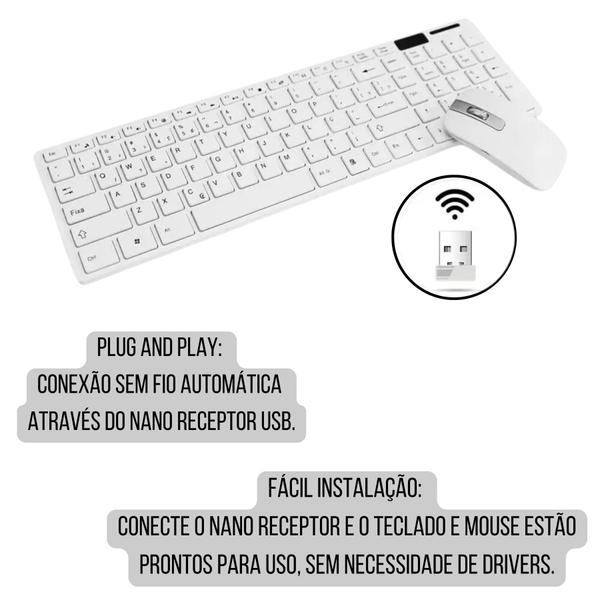 Imagem de Capa Silicone Prática: Kit Teclado e Mouse Sem Fio com Alta Performance