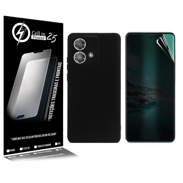 Imagem de Capa Silicone Premium aveludada + Película De Hydrogel Privacidade Para Moto Edge 40 Neo 5g Xt2307 6.55  - Cell In Power