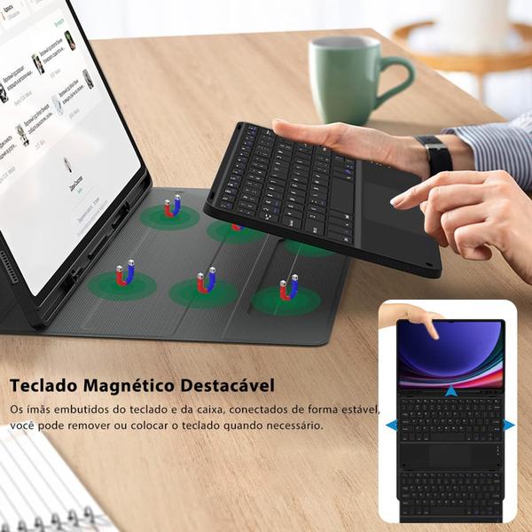 Imagem de Capa Smart + Teclado E Mouse Com Caneta Para Tablet Galaxy A9+ Plus