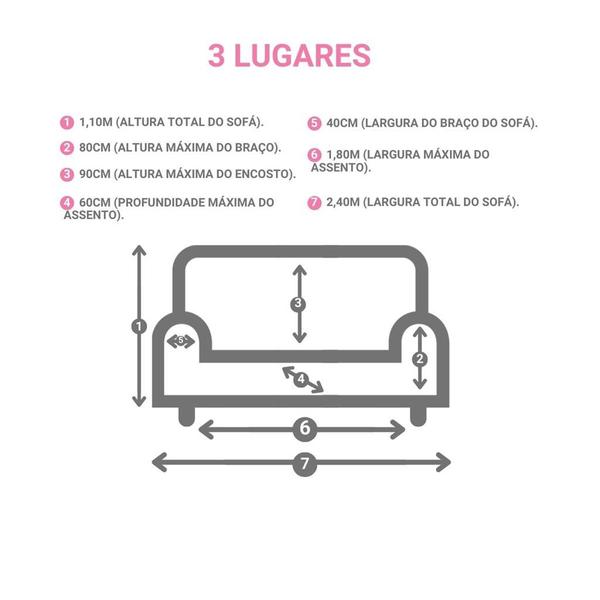 Imagem de Capa Sofá Elasticada Kit 2 e 3 Lugares 21 Elásticos Várias Cores