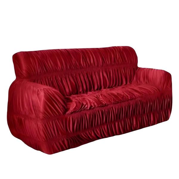 Imagem de Capa Sofa Sala Elásticada 21 Elastico 3 Lugares Vermelho