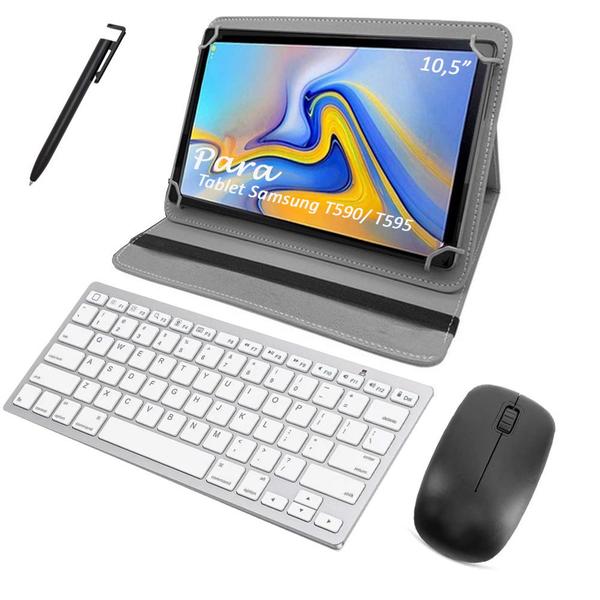 Imagem de Capa + Teclado e Mouse Para Tablet Samsung T590/T595+Caneta