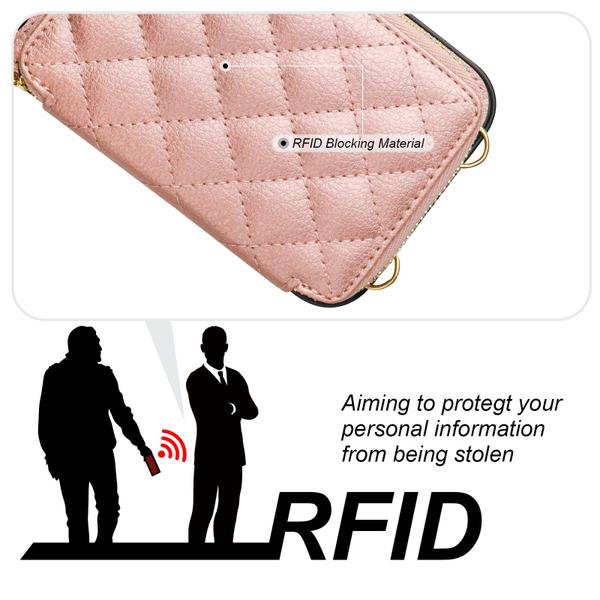 Imagem de Capa tipo carteira crossbody Bocasal para iPhone 13 de 6,1 polegadas com RFID Rose