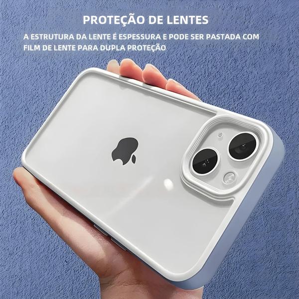 Imagem de Capa Transparente Anti-Choque para iPhone 15/14/13/12/11 Pro Max - Com Borda Decorativa