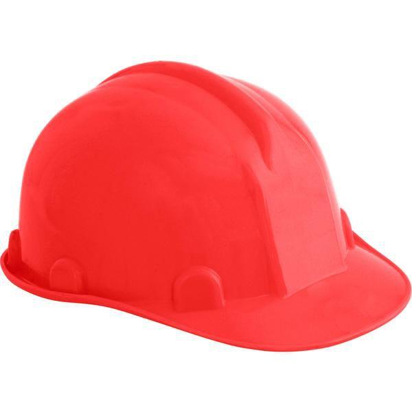 Imagem de Capacete Aba Frontal Vermelho Com Carneira Plastica Classe B