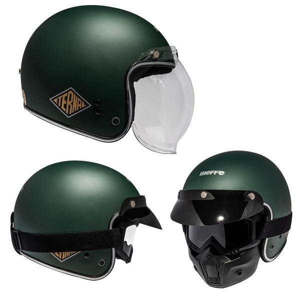 Imagem de Capacete Aberto Bieffe B45 Eternal Verde Fosco Custom