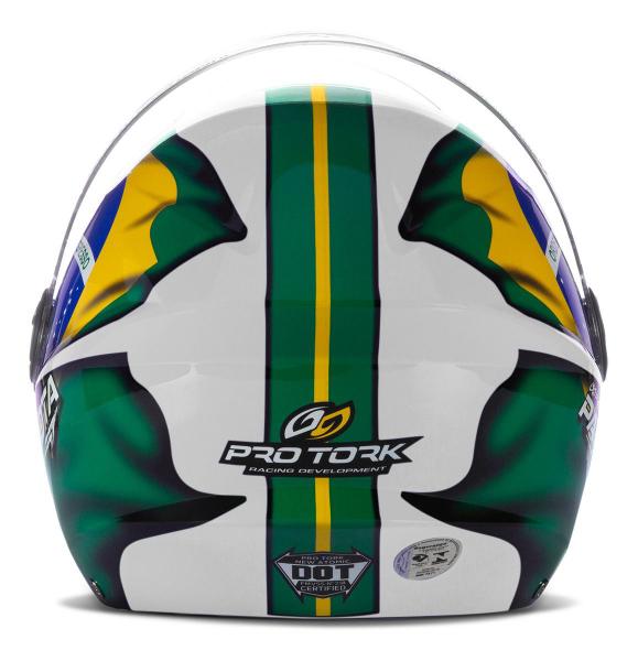 Imagem de Capacete Aberto De Moto Feminino E Masculino New Liberty Three Branco Patriota Brasil Pro Tork Tamanhos 56, 58 ou 60