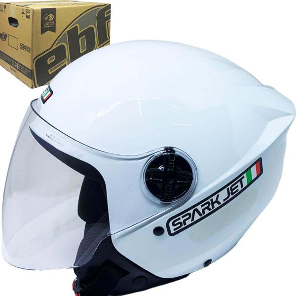 Imagem de Capacete Aberto Ebf Spark Jet Solid Branco