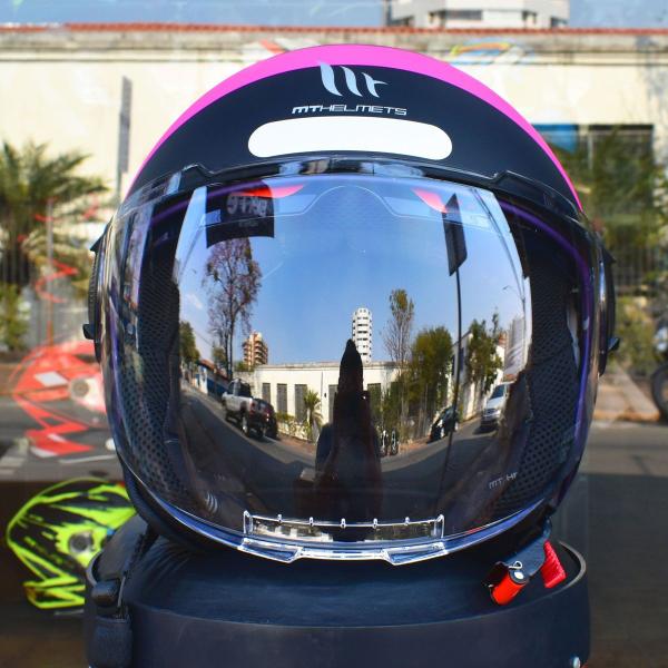 Imagem de Capacete Aberto Feminino MT Viale SV Unit Roxo Moto Oculos