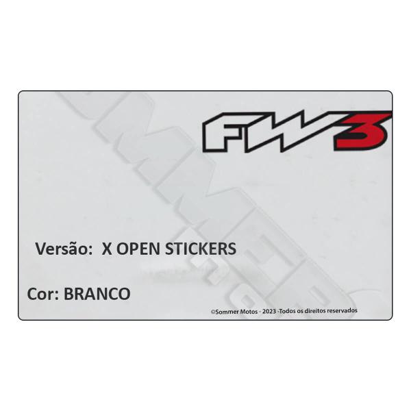 Imagem de Capacete Aberto Fw3 X Open Stickers Branco