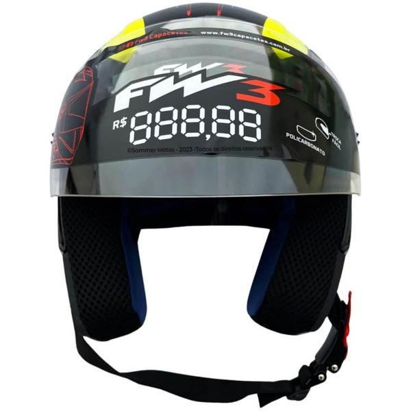 Imagem de Capacete Aberto Fw3 X Open Up 43 Amarelo/Azul