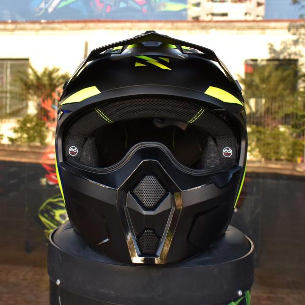 Imagem de Capacete Aberto NorisK Darth II X1 Amarelo 4 em 1 Pala Moto