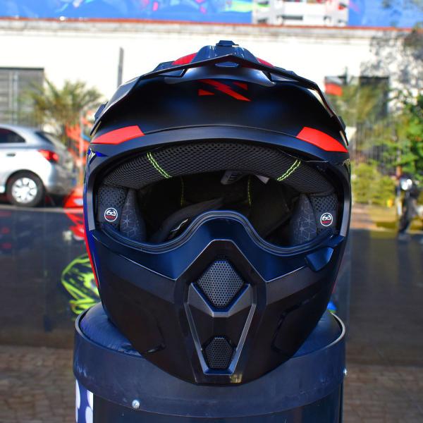 Imagem de Capacete Aberto NorisK Darth II X1 Vermelho 4 em 1 Pala Moto