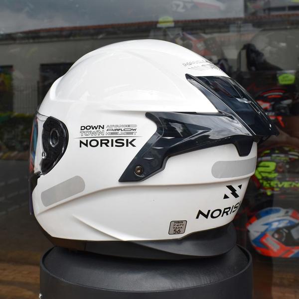 Imagem de Capacete Aberto Norisk Downtown Branco Brilho Spoiler Moto