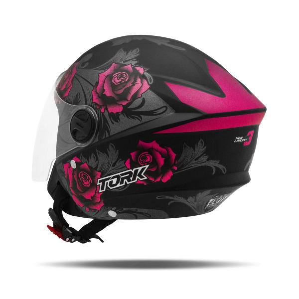 Imagem de Capacete Aberto Pro Tork New Three Flowers Fosco