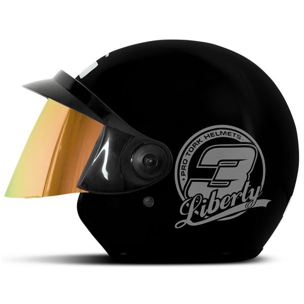 Imagem de Capacete Aberto Pro Tork Urbano Para Moto Liberty 3 Feminino Masculino Viseira Dourado Amarelo