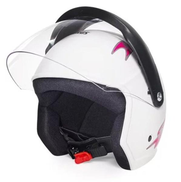 Imagem de  Capacete Aberto Wind Visor V3 Femme Taurus Branco Flowers