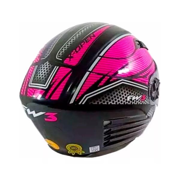 Imagem de Capacete Aberto X Open Preto Com Vermelho Rosa Ou Azul FW3 Diversos Tamanhos E Viseira Transparente