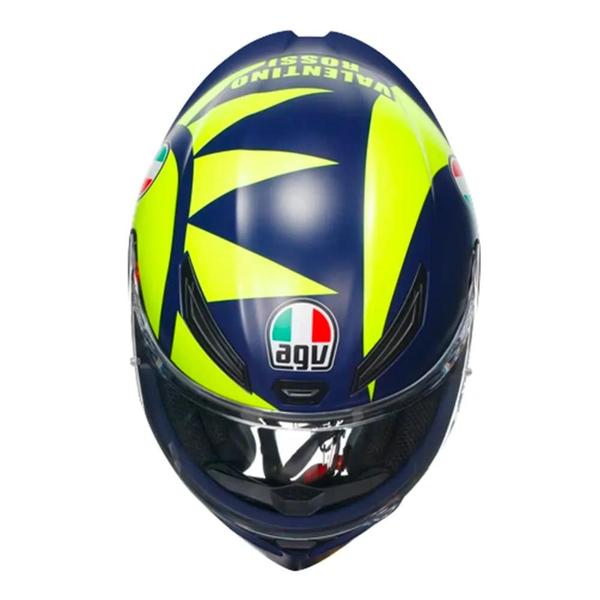 Imagem de Capacete AGV K1S Soleluna 18 Azul e Amarelo Fosco Mais Viseira Fumê