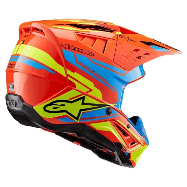 Imagem de Capacete alpinestars sm5 action 2 laranja azul amarelo fluor