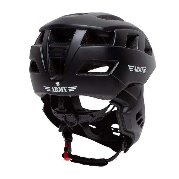 Imagem de Capacete Army Racing Infantil Bike Skate Patins Fechado com Queixeira Preto Fosco