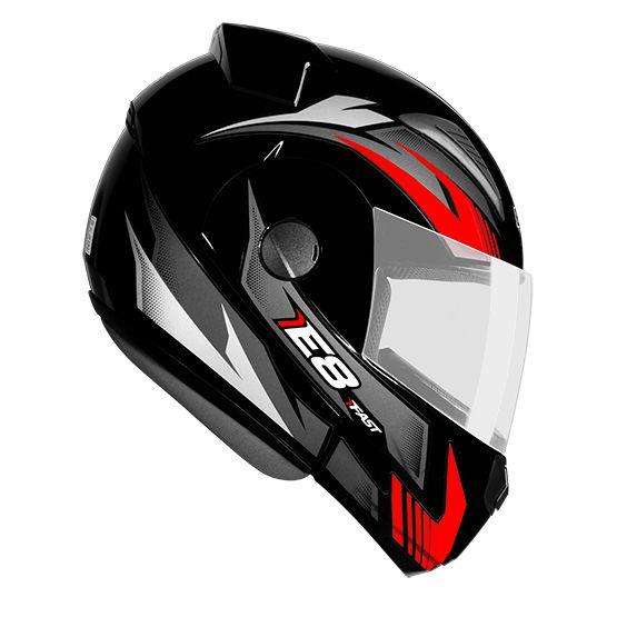 Imagem de Capacete Articulado Masculino Ebf E8 Fast Vermelho Brilhante (Robocop)