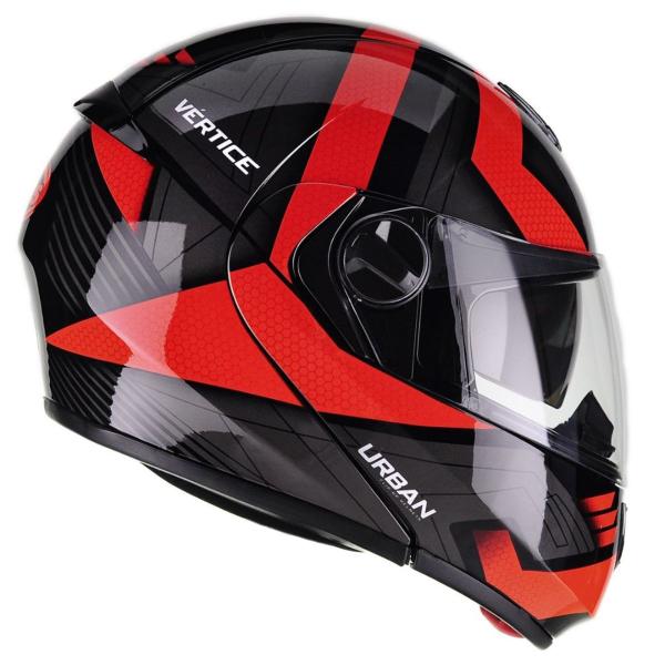 Imagem de Capacete Articulado Moto Peels Urban U-rb2 Vértice Vermelho Brilhante Robocop