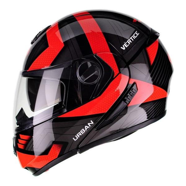 Imagem de Capacete Articulado Moto Peels Urban U-rb2 Vértice Vermelho Brilhante Robocop