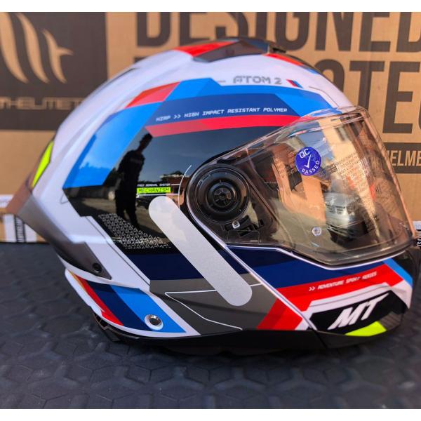 Imagem de Capacete Articulado MT Atom 2 SV Bast A0 Pearl Branco Brilho